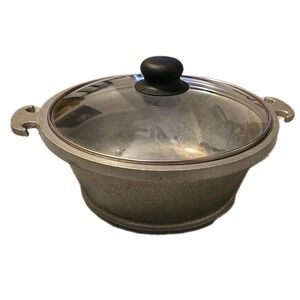 Vintage Guardian Service 8" Round Aluminum Pot Casserole w Replacement Glass Lid